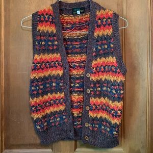 Vintage 70s/80s baggy sweater vest fall colors